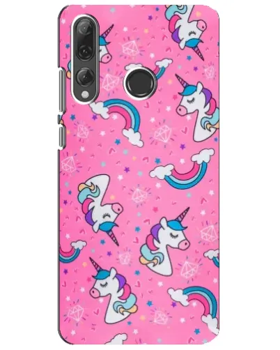 Чехол для Huawei P Smart Plus 2019 с картинкой «Unicorn паттерн розовый»