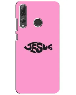 Чехол для Huawei P Smart Plus 2019 с картинкой «Розовый символ  Jesus»