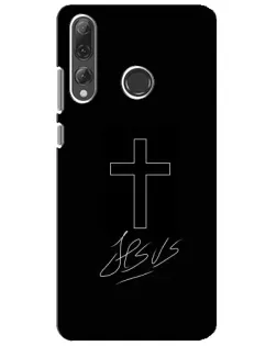 Чехол для Huawei P Smart Plus 2019 с картинкой «Графический крест Jesus»