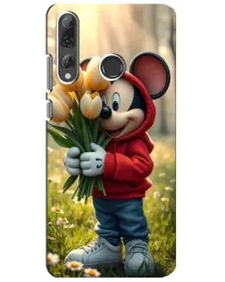 Чехол для Huawei P Smart Plus 2019 с картинкой «Микки с тюльпанами»