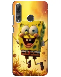 Чехол для Huawei P Smart Plus 2019 с картинкой «Губка Боб прыгает»