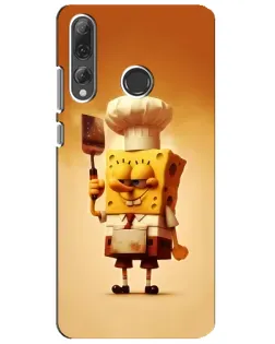 Чехол для Huawei P Smart Plus 2019 с картинкой «Губка Боб повар»