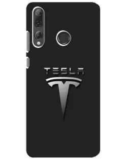 Чехол для Huawei P Smart Plus 2019 с картинкой «Стальной логотип Tesla»