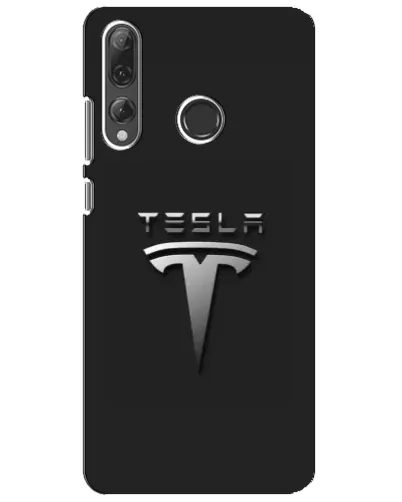 Чехол для Huawei P Smart Plus 2019 с картинкой «Стальной логотип Tesla»