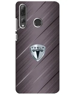 Чехол для Huawei P Smart Plus 2019 с картинкой «Металлическая текстура Tesla»