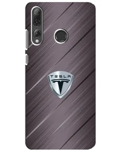 Чехол для Huawei P Smart Plus 2019 с картинкой «Металлическая текстура Tesla»