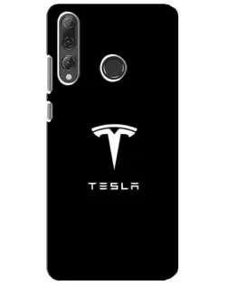 Чехол для Huawei P Smart Plus 2019 с картинкой «Tesla White Logo»