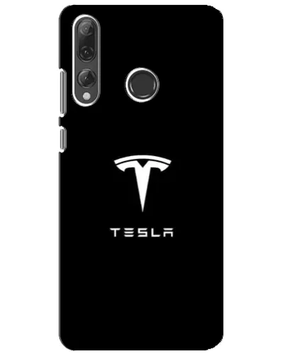 Чехол для Huawei P Smart Plus 2019 с картинкой «Tesla White Logo»