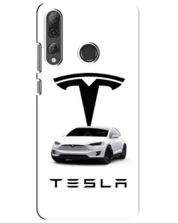 Чехол для Huawei P Smart Plus 2019 с картинкой «Tesla White Style»