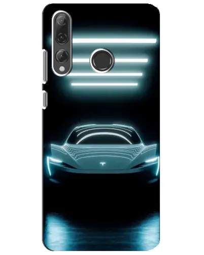 Чехол для Huawei P Smart Plus 2019 с картинкой «Tesla в неоне»