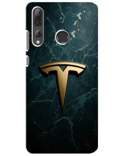Чехол для Huawei P Smart Plus 2019 с картинкой «Мраморная Tesla Gold»