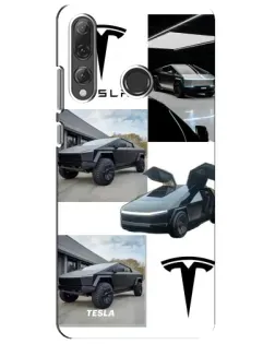 Чехол для Huawei P Smart Plus 2019 с картинкой «Коллаж Cybertruck Tesla»