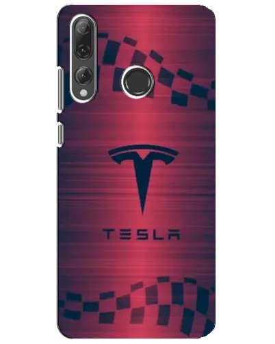 Чехол для Huawei P Smart Plus 2019 с картинкой «Тесла красный карбон»