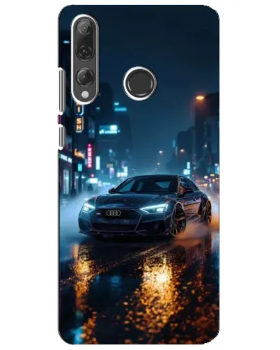 Чехол для Huawei P Smart Plus 2019 с картинкой «Ночной город и Audi»