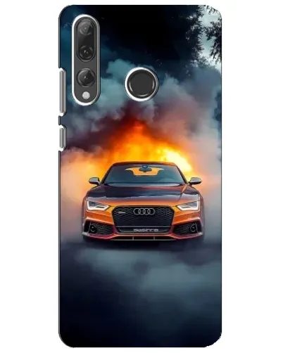 Чехол для Huawei P Smart Plus 2019 с картинкой «Audi в огненном дыму»