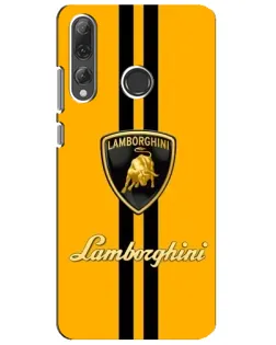Чехол для Huawei P Smart Plus 2019 с картинкой «Lamborghini Stripe желтый»