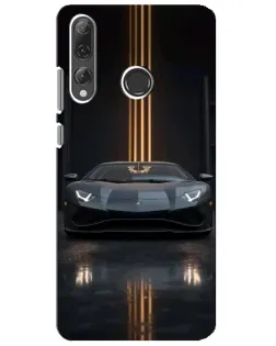 Чехол для Huawei P Smart Plus 2019 с картинкой «Lamborghini золотые линии»