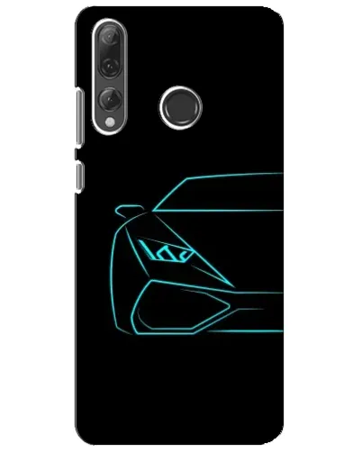 Чехол для Huawei P Smart Plus 2019 с картинкой «Голубой силуэт Lamborghini» Чехол для Huawei P Smart Plus 2019 с картинкой «Голубой силуэт Lamborghini»