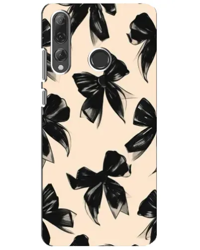Чехол для Huawei P Smart Plus 2019 с картинкой «Паттерн черные банты»