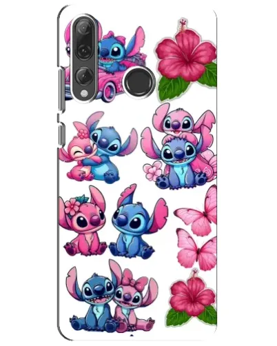 Чехол для Huawei P Smart Plus 2019 с картинкой «Стикеры Stitch и Angel»