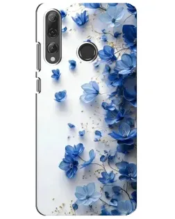 Чехол для Huawei P Smart Plus 2019 с картинкой «Голубой цветочный каскад»