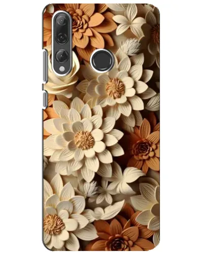 Чехол для Huawei P Smart Plus 2019 с картинкой «Бежевый флористический декор»