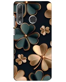 Чехол для Huawei P Smart Plus 2019 с картинкой «Клевер в золоте»