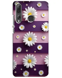 Чехол для Huawei P Smart Plus 2019 с картинкой «Ромашки на фиолетовом»