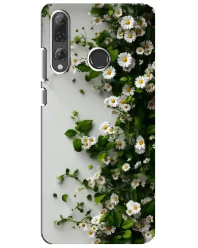 Чехол для Huawei P Smart Plus 2019 с картинкой «Ветка мелких белых цветов»
