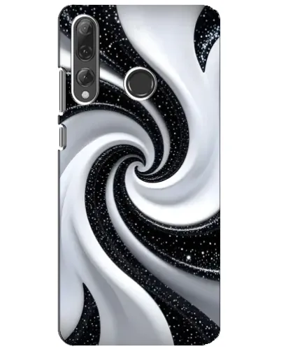 Чехол для Huawei P Smart Plus 2019 с картинкой «Черно-белая спираль»