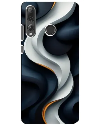 Чехол для Huawei P Smart Plus 2019 с картинкой «Объемные черно-белые ленты»