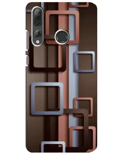 Чехол для Huawei P Smart Plus 2019 с картинкой «Коричневые объемные квадраты»