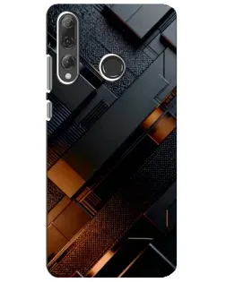 Чехол для Huawei P Smart Plus 2019 с картинкой «Черные геометрические блоки»