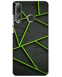 Чехол для Huawei P Smart Plus 2019 с картинкой «Зеленые геометрические линии»