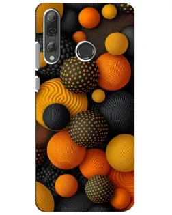 Чехол для Huawei P Smart Plus 2019 с картинкой «Объемные оранжевые сферы»
