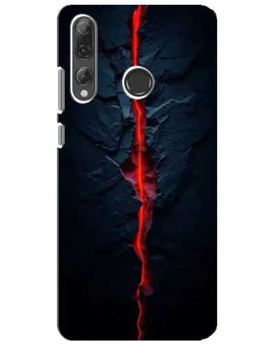 Чехол для Huawei P Smart Plus 2019 с картинкой «Kрасная лавовая трещина»