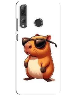 Чехол для Huawei P Smart Plus 2019 с картинкой «Капибара в очках»