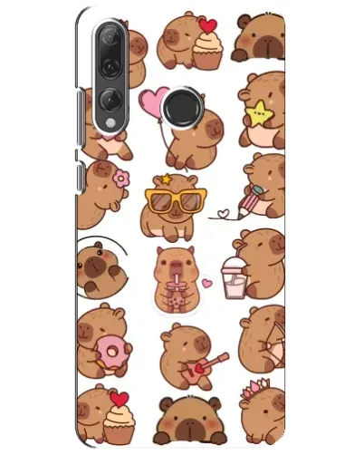Чехол для Huawei P Smart Plus 2019 с картинкой «Стикерпак с капибарами»
