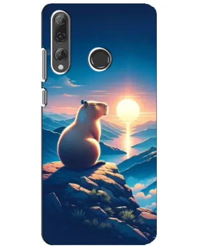 Чехол для Huawei P Smart Plus 2019 с картинкой «Закат солнца с капибарой»
