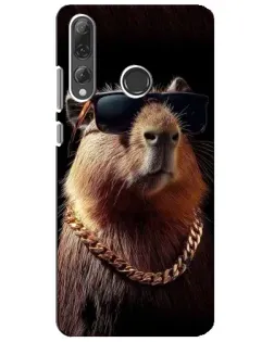 Чехол для Huawei P Smart Plus 2019 с картинкой «Капибара золотая цепь»