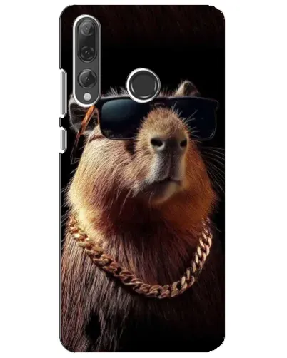 Чехол для Huawei P Smart Plus 2019 с картинкой «Капибара золотая цепь»