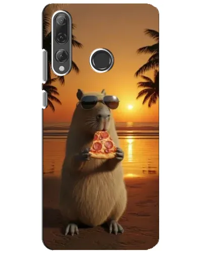 Чехол для Huawei P Smart Plus 2019 с картинкой «Капибара с пиццей»