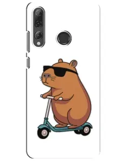 Чехол для Huawei P Smart Plus 2019 с картинкой «Капибара на самокате»