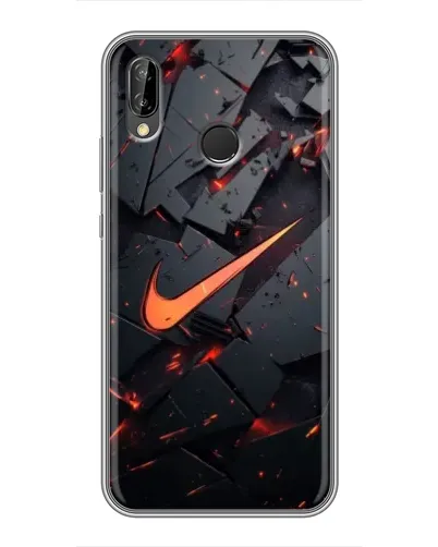 Чехол для Huawei P Smart Plus (Nova 3i, INE-LX1) с картинкой «Nike — эффект разломов»