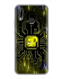Чехол для Huawei P Smart Plus (Nova 3i, INE-LX1) с картинкой «Nike — золотая искра»