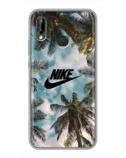 Чехол для Huawei P Smart Plus (Nova 3i, INE-LX1) с картинкой «Тропический принт Nike» Чехол для Huawei P Smart Plus (Nova 3i, INE-LX1) с картинкой «Тропический принт Nike»