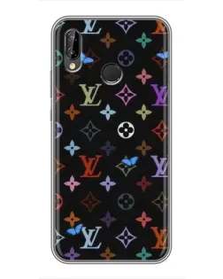 Чехол для Huawei P Smart Plus (Nova 3i, INE-LX1) с картинкой «Цветная монограмма LV»
