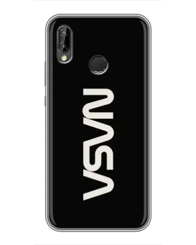 Чехол для Huawei P Smart Plus (Nova 3i, INE-LX1) с картинкой «NASA — вертикальный логотип»