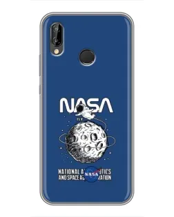 Чехол для Huawei P Smart Plus (Nova 3i, INE-LX1) с картинкой «NASA — лунная миссия»