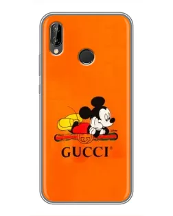 Чехол для Huawei P Smart Plus (Nova 3i, INE-LX1) с картинкой «Микки Маус Gucci — оранж»